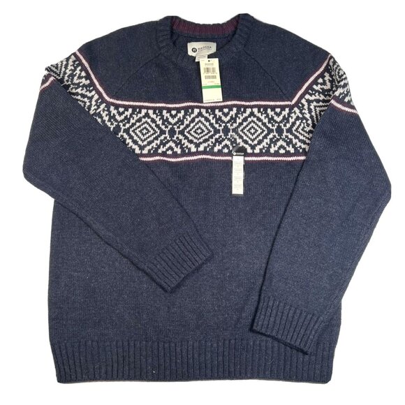 NWT Vintage Haggar Knit Sweater Fairisle Blue dLarge - Picture 1 of 5